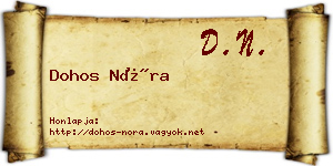 Dohos Nóra névjegykártya